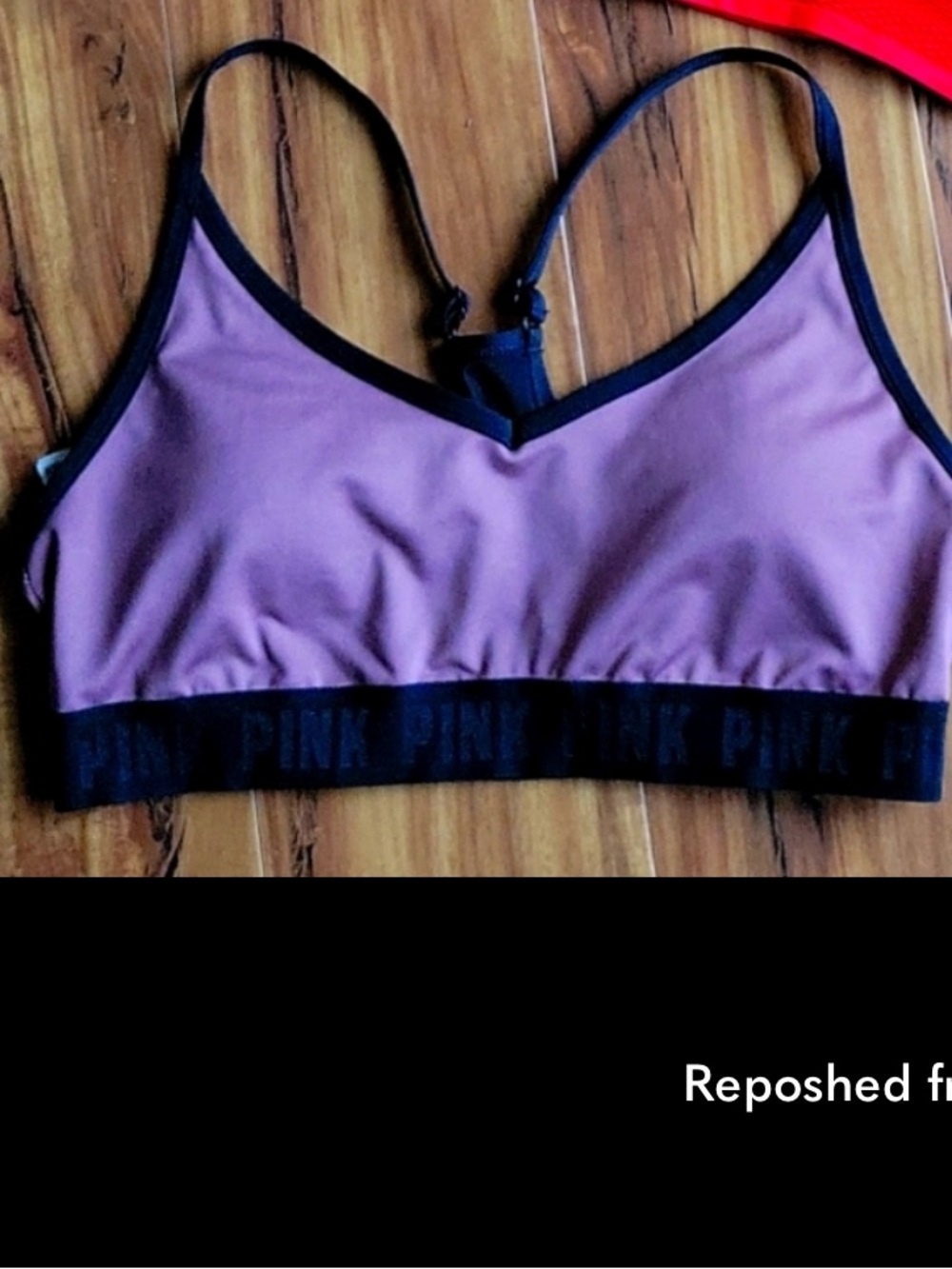 PINK Victoria's Secret Mauve Black Trim Bralette